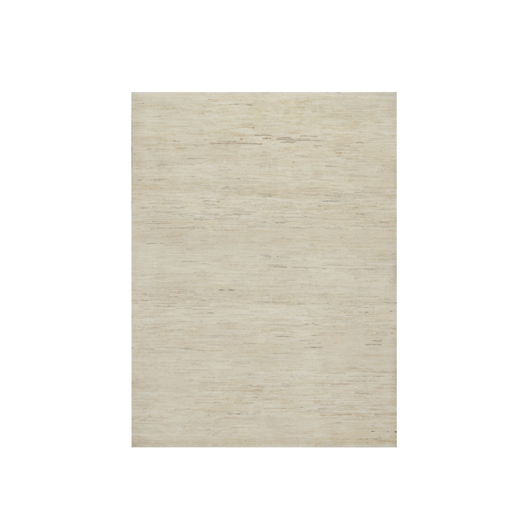 Linen White, Modern, Plain Design, Lori Buft Gabbeh, Thick and Plush, Pure Wool, Hand Knotted, Oriental Rug